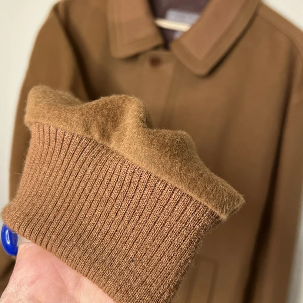 Daniel Cremieux XL Brown Alpaca Wool Jacket Coat Bomber Jacket Men's Grandpa ***